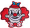 Bügelbild Clown 15x13cm Clowngesicht Applikation Karneval Kostüm Fasching