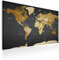 B&D XXL Weltkarte Pinnwand & Vlies Leinwand Bild 120x80 cm XXL Bilder mit Kork Rückwand 1 teilig Kunstdruck Korktafel Korkwand Memoboard Pinboard Wandbilder Karte Landkarte Kontinent