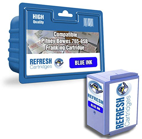 Refresh Cartridges Compatible Franking Cartridge Replacement for Pitney Bowes 765-9SB (Blue)
