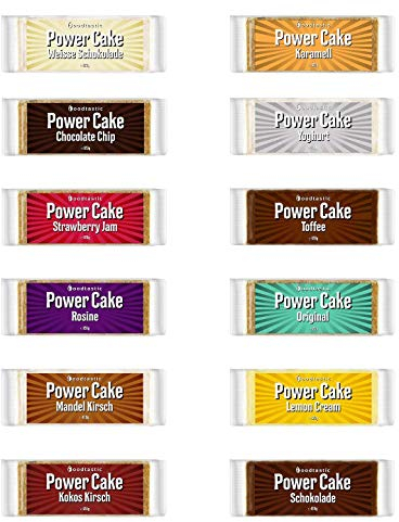 Foodtastic Power Cakes Mix Box (24 x 120g) | leckere, saftige Haferriegel | handgemachte Flapjack Energieriegel aus Haferflocken