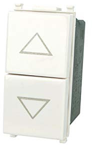 Botón de doble botón 1P + 1P 16 A, color blanco, compatible con Vimar Plana