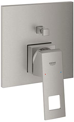 GROHE Eurocube | Badarmatur - Einhand-Wannenbatterie | Fertigmontageset für Rapido SmartBox | supersteel | 24062DC0