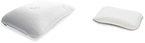 TEMPUR Symphony Schlafkissen ergonomisches Nackenstützkissen für Rücken und Seitenschläfer, Memory Foam, Weiß, L Jersey-Kissenbezug mit Reißverschluss für Symphony Schlafkissen S/M/L beige