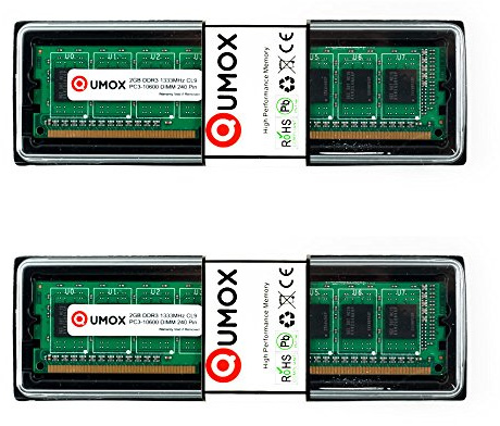QUMOX Mémoire DIMM DDR3 1333 PC3-10600 (2 x 2 Go) 4 Go (2 x 2 Go)