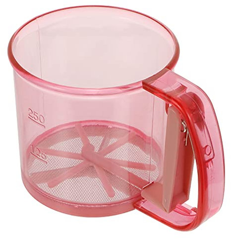 1 Pc Setaccio Per Farina Tazza Del Setaccio Tazza Per Setacciare Lo Zucchero Setaccio Per Latte in Polvere Mano Acciaio Inossidabile Plastica Setaccio Per Zucchero a Velo Ruotare