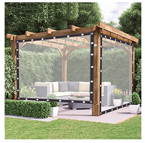 WBBML Outdoor Waterproof Curtains, Thermal Insulated, Rectangular, Clear PVC, 2x3m