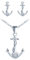 CPSLOVE Halskette Ketten Ohrringe für Damen mädchen, 925 Silber Schmuck-Sets, Anker - Herz Halskette Anhänger, 45cm Kette, Anker Ohrringe, Eingelegter Zirkon, silber