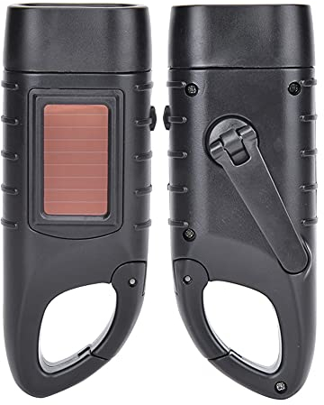 Linterna LED Linterna Mini Portátil, ABS Manivela Solar de Emergencia,LED Linterna de Mano Resistente al Agua con Cargador Solar Linterna Dinamo para Ciclismo,Camping, Montasmo