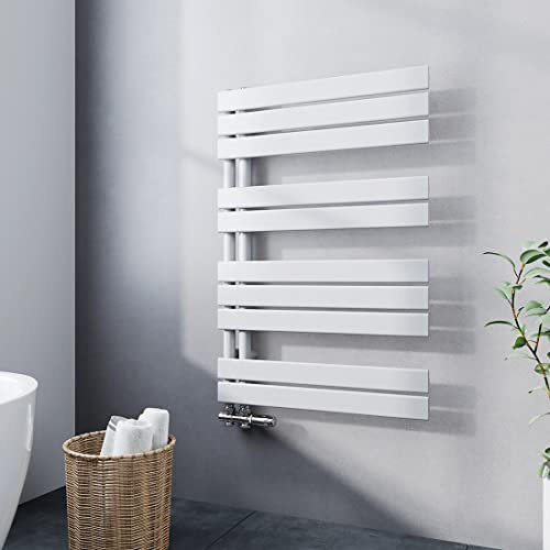 Meykoers Badheizkörper Seitenanschlusss 899 x 600 mm Handtuchheizkörper Bad Heizkörper Badezimmer Handtuchtrockner Handtuchwärmer Weiß 532 Watt