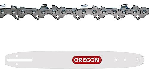 Oregon Chaîne et Guide de Tronçonneuse - Chaîne 3/8 Low Profile, 0.43 pouces (1.1mm), 52 maillons avec Guide A041 de 35cm, compatible avec Bosch, Makita, Dolmar, Einhell, Ryobi, Worx et autres