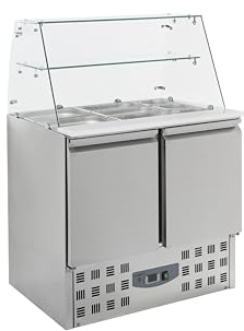 Saladette réfrigérée vitrine en verre - 2 portes - Combisteel