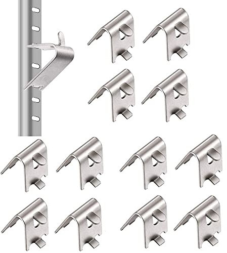 BDHI 12pcs 1.5 mm Thicken Freezer Shelf Clip Stainless Steel Fridge Shelf Support Freezer Cooler Shelf Support for Refrigerator,Freezer(Y193-12)