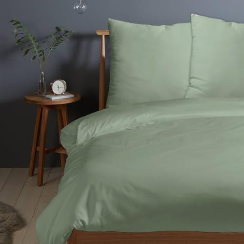 Pizuna Bettwäsche 200x220 + 80x80 Baumwolle Meeresschaum 400 Fadenzahl | 3-Teilig 100% Langstaple Baumwolle Bettbezug und Kissenbezug, Mako Satin Bettwäscheset 200x220 + 80x80 Mako Satin