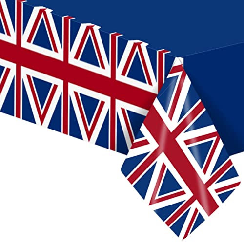 130*220cm Union Jack Table Cloth VJ Day Flag Tablecloths Plastic Tablecover,Great British UK Flag Tablecloth for VJ Day 80th Anniversary Decorations,Union Jack Party Decorations,Royal Party Supplies