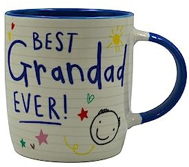 HOX Scribbles Ceramic Coffee Cup - Grandad, 11oz