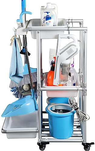 A Nice Little Cleaning Cart - Rolling Cleaning Cart for Efficient Organization of Cleaning Supplies