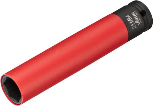 ViGOR - Schlagschrauber Steckschlüssel extra lang V5932, Schlagschrauber Schlüsseleinsatz für Maschinenbetätigung, effizient, Antrieb: Vierkant hohl 12,5mm (1/2 Zoll), Abtrieb: Außen Sechskant