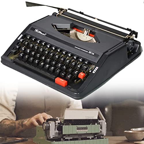 CYMYYDS Altmodische Mechanische Englische Schreibmaschine, Traditionelle Manuelle Schreibmaschine, Classic Retro-Schreibmaschine für Home/Büro/Studienraum Schreibtisch,Black