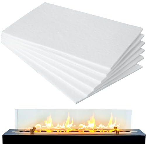 Pangda 6 Pcs 8x12 in Tabletop Fire Pit Ceramic Wool Wick Bioethanol Fuel Table Top Bowl to Extend Burning Time Firepit Sponge Ceramic Fiber Insulation Cotton Core for Rubbing Alcohol