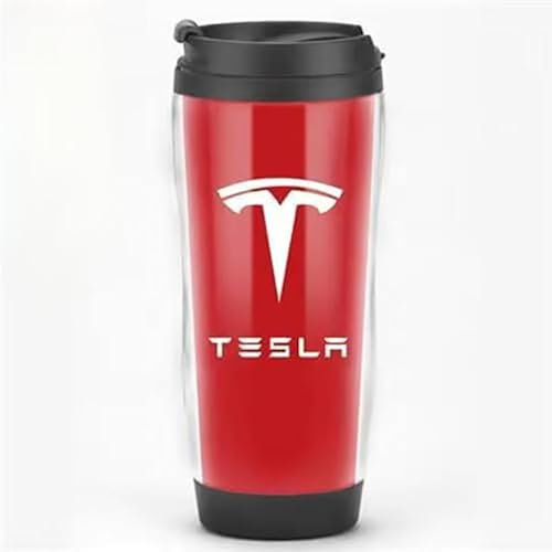 BAUFAS Thermobecher Kaffeebecher, FüR Tesla Model 3 2017-2023 Auslaufsicherer kaffeebecher Thermosflasche Reisebecher, für den Innen- und Außenbereich,B