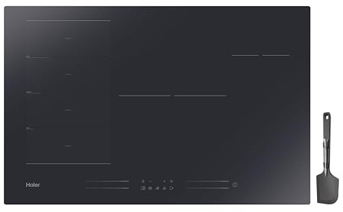 Haier I-MOVE Serie 6 HAMTSJP86MC/1 Piano cottura a induzione, 80 cm, funzionamento multi-slider, 6 zone con Flexzone e Varycook/posate da cucina con sensore di temperatura senza fili, 15 livelli