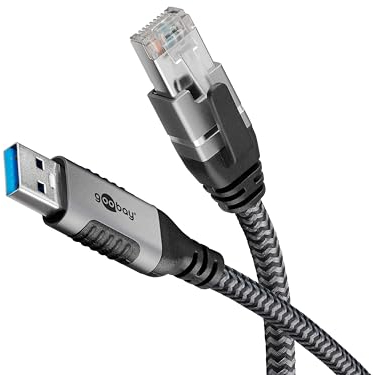 Goobay 1m LAN zu USB Kabel 1 Gbit Datenübertragung - USB A 3.0 auf RJ45 Ethernet CAT 6 Kabel verbindet Router und Notebook oder PC - LAN Kabel Adapter für Laptop - Ersetzt USB auf LAN Adapter - 70229