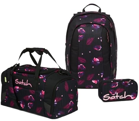 satch Air Schulrucksack Set 3tlg. inkl. Schlamperbox und Sporttasche (Mystic Nights)