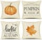 YCOLL Herbst Kissenbezug 40x40 4er Set Kissenhülle Kürbis Deko Sofakissen Leinen Kissenbezüge Herbst Dekoration Outdoor Kürbis Kissen, für Schlafzimmer Wohnzimmer Couch Zierkissen 40x40 cm