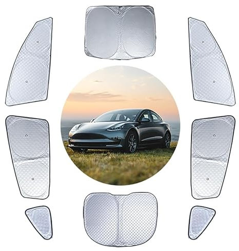 WeDoi for Model Y Window Sunshade, Customized Camping Privacy Car Sunshade for Tesla Model Y 2020-2024 All Window Front and Rear Windshield Side Window Car Interior Accessories Outdoor Camping