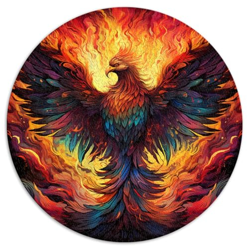 1000-teiliges Puzzle, rundes Halloween-Phönix-Farbpuzzle für Erwachsene, für Erwachsene und Kinder ab 12 Jahren. Papppuzzle, pädagogische Herausforderung. Größe: 67,5 x 67,5 cm.
