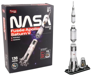 EXPLORA - Apollo Saturn V Raketenmission - 3D-Puzzles - 540100-136 Teile - Level 5 - Ohne Kleber oder Schere - Bildung - Bauspiel - Geschenk für Kinder - Modell - Ab 8 Jahren