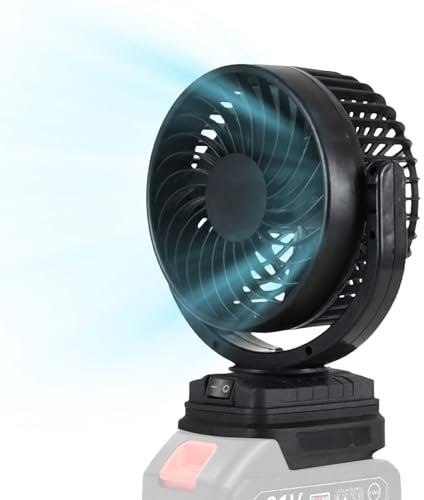 Ventilatore da esterno – Ventilatore portatile ricaricabile, ventilatore senza fili regolabile | Ventilatore da campeggio batteria, ventilatore di raffreddamento ad aria portatile ricaricabile