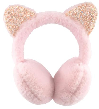 BTHRORO Cache Oreilles Enfants, Mignon Chat Chauffe Oreilles En Peluche, Réglables pour Hiver Activités de Plein Air
