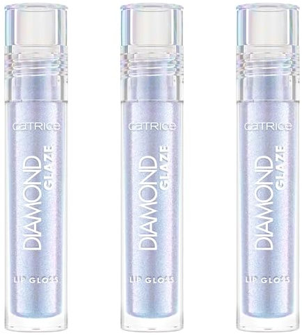 Catrice Diamond Glaze Lip Gloss, Nr. 010, Silber, sofortiges Ergebnis, glänzend, holographisch, glitzernd, vegan, ohne Parabene, ohne Mikroplastikpartikel, Nanopartikel frei, 3er Pack (3x3ml)