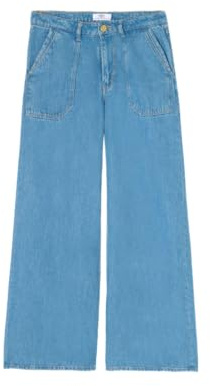 Le Temps des Cerises Tencel Wide Leg Victoria Jeans, hohe Taille, Blau, blau, 30W