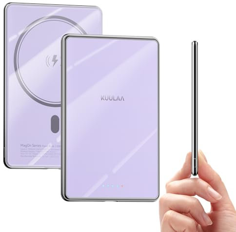 Kuulaa Ultra Slim PowerBank, 5000 mAh, MagSafe PowerBank mit Type C 20W Ausgangsleistung, Schnellladefunktion, 7,2 mm Dünn Mini Powerbank für iPhone 16 Pro/15 Pro Max/15/14/13/12