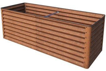 GFP Primeyard Luca Cortenstahl-Hochbeet 190x70x65 cm - stabiles Gartenbeet mit natürlicher Rostoptik & sicherem Kantenschutz, inkl. Wühlmausgitter