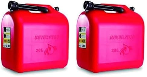 BIKAIN Tanica Benzina - 20 Litri - Realizzata in Polietilene - Taniche Carburante Resistente agli Additivi dei Combustibili - con Tubo Flessibile - Certificata Un - Modello B20ECO (Confezione da 2)