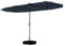 COSTWAY Sombrilla Terraza Exterior Doble 4x2m, Parasol Terraza Exterior con Luces Solares, con Manivela y Base de Sombriila, Sombriila jardin Terraza Piscina Playa (Azul)
