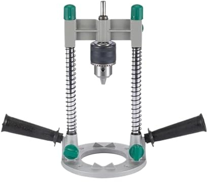 Perceuse à Colonne, Support de perceuse électrique manuel 1.5mm-13mm, Guide de perçage vertical réglable, positionneur, Guide à Angle droit, support de localisation de chevilles(2 Handles)