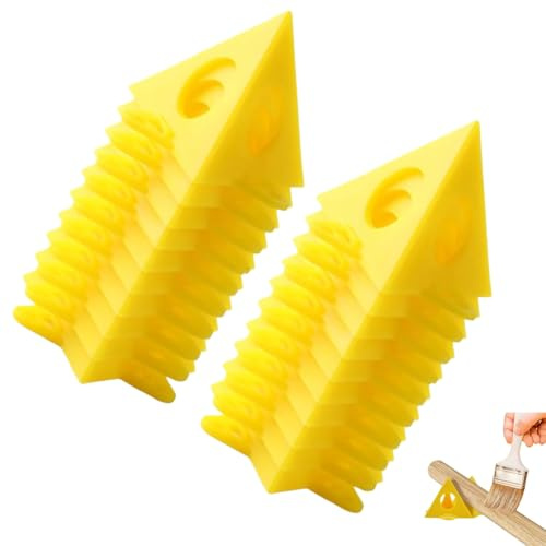 Zwenjuan 20 Pcs Painter Pyramids,Yellow Perforated Paint Stands for Canvas, Doors & Woodwork, Reusable Plastic Cone Risers for Painting, Pouring & Finishing Projects