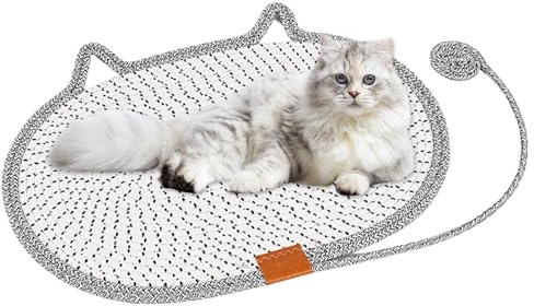 Yonuaret Tapis griffoir pour chat en corde de coton avec jouets pour chats, accessoires pour animaux de compagnie, simulation de chasse, stimulation mentale de mouvement et réduction de l'ennui, pour