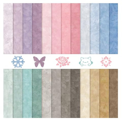 Scrapbook Papier Buntes 24 Blatt Bastelpapier mit Muster 30,5x30,5 cm | Doppelseitiges Decoupage Papiere Motivpapier Vintage Dekorpapier Designpapier für Scrapbooking, Basteln, Journal