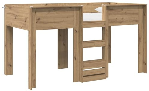 vidaXL Etagenbett für Kinder Artisan-Eiche 90 x 200 cm Holzwerkstoff