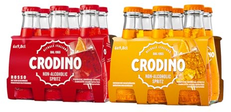 Alkoholfreies Crodino Bundle Biondo & Rosso, je 6×98 ml – Italienischer Aperitif Classic & Blutorange, bittersüß & spritzig, einfach auf Eis servieren, ideal für schnellen alkoholfreien Spritz