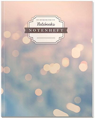DÉKOKIND Notenheft | DIN A4, 64 Seiten, 12 Notensysteme pro Seite, Inhaltsverzeichnis, Vintage Softcover | Dickes Notenbuch | Motiv: Citylights