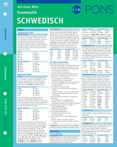 PONS Grammatik auf einen Blick Schwedisch: kompakte Übersicht, Grammatikregeln nachschlagen (PONS Auf einen Blick)