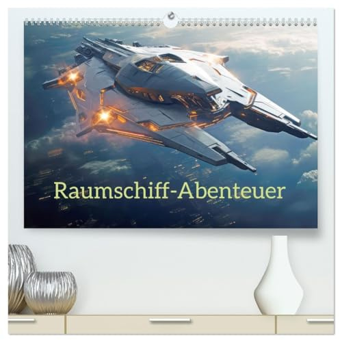 Raumschiff-Abenteuer (hochwertiger Premium Wandkalender 2026 DIN A2 quer), Kunstdruck in Hochglanz: Reise durch das Weltall (CALVENDO Orte)