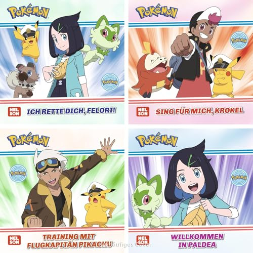 4er-Set Maxi-Mini 64: Pokémon: Vier kleine Vorlesebücher ab 3 Jahren zu der neuen Serie Pokémon Horizonte (Nelson Maxi-Mini)