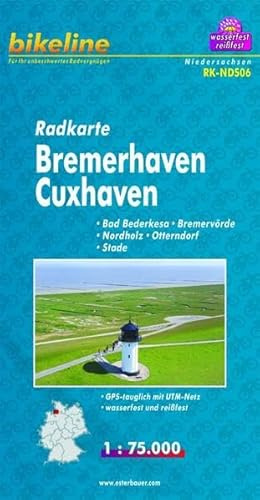 Bikeline Radkarte Bremerhaven Cuxhaven, Bad Bederkesa - Bremervörde - Nordholz - Otterndorf - Stade, RK-NDS06. 1 : 75 000, wasserfest/reißfest, GPS-tauglich mit UTM-Netz